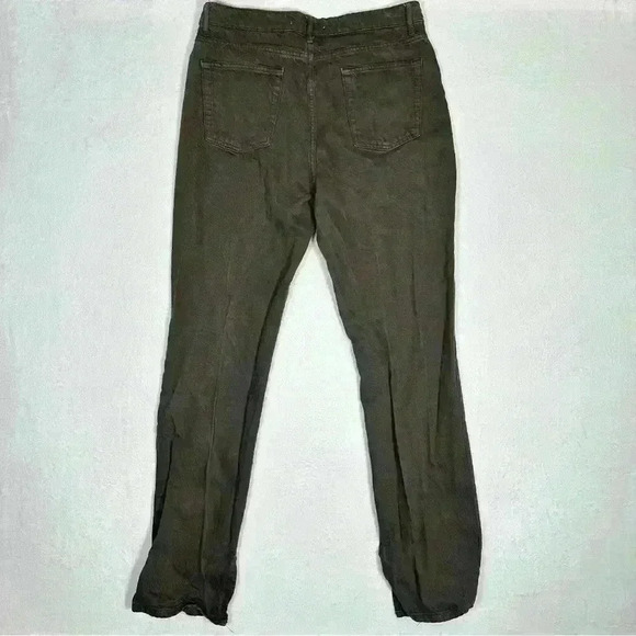 Zara Chocolate Brown Denim Jeans 90s Slim With Split Hem Size 10 - Picture 9 of 12